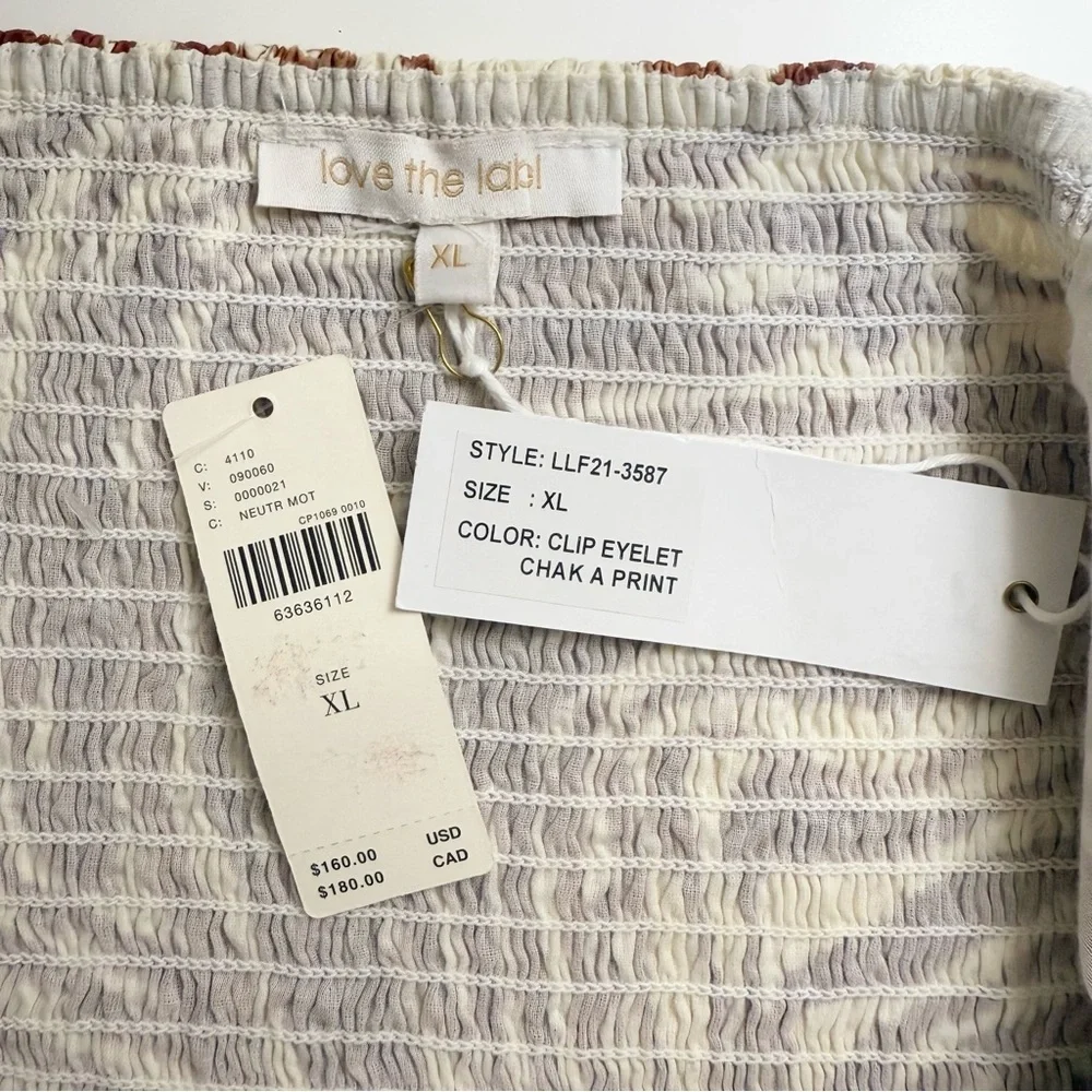 Anthropologie‎ Love The Label Smocked Puff-Sleeve Blouse